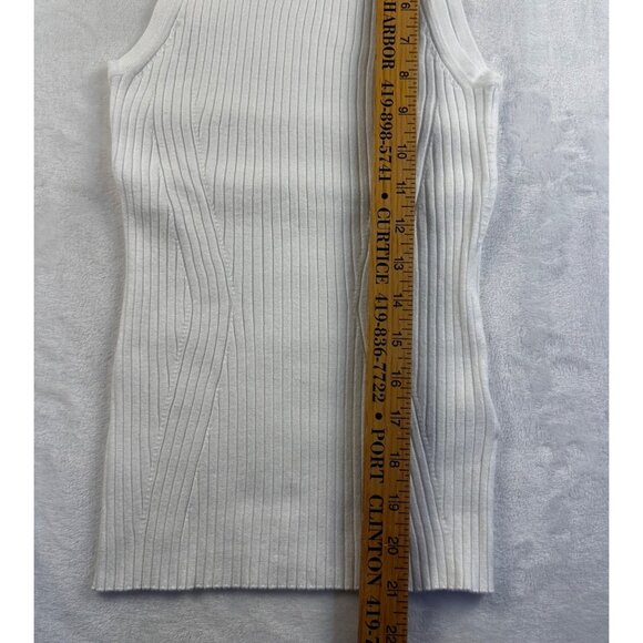 Madewell Tank Sweater White XXS Knit Ribbed Mock Neck Top NWT Minimalist Office - Picture 10 of 13